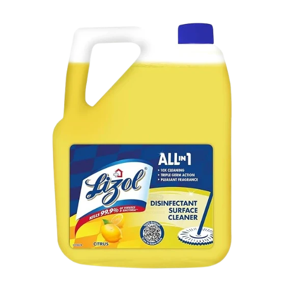 Lizol Disinfectant Surface & Floor Cleaner Liquid, Citrus -5 Litre