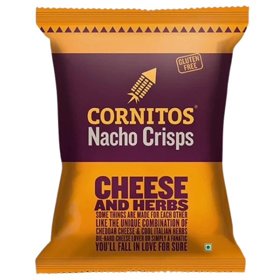 CORNITOS NACHOS CRISPS, CHEESE AND HERBS 150 GM
