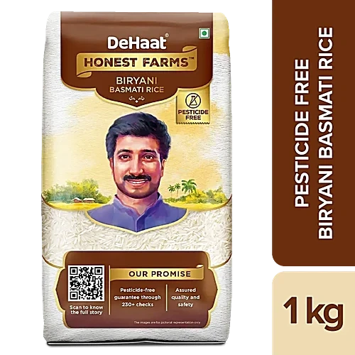 DeHaat Honest Farms Pesticide Free Biryani Basmati Rice 1 Kg