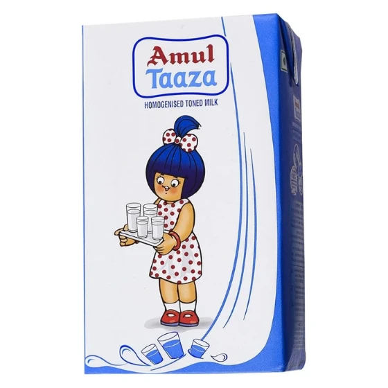 AMUL TAAZA HOMOGENISED TONED MILK 1 L