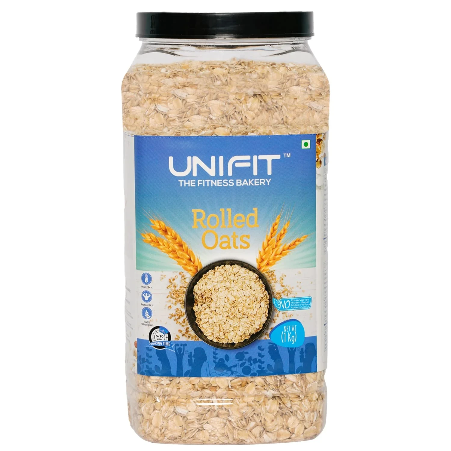 UNIFIT ROLLED OATS | PLAIN ROLLED OATS | HEALTHY BREAKFAST | RICH SOURCE OF PROTEIN & HIGH FIBER OATS | WHOLE GRAIN OATS | 1KG